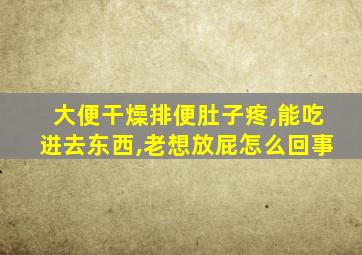 大便干燥排便肚子疼,能吃进去东西,老想放屁怎么回事