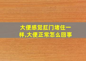 大便感觉肛门堵住一样,大便正常怎么回事