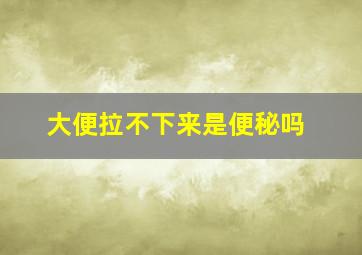 大便拉不下来是便秘吗