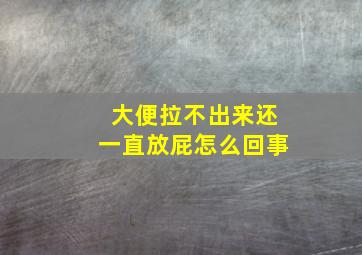 大便拉不出来还一直放屁怎么回事