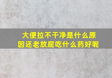 大便拉不干净是什么原因还老放屁吃什么药好呢