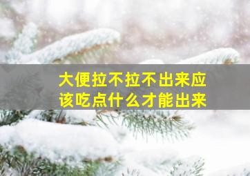 大便拉不拉不出来应该吃点什么才能出来