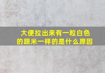 大便拉出来有一粒白色的跟米一样的是什么原因