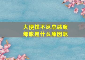 大便排不尽总感腹部胀是什么原因呢