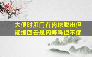 大便时肛门有肉球脱出但能缩回去是内痔吗但不疼