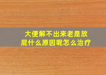 大便解不出来老是放屁什么原因呢怎么治疗