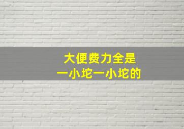 大便费力全是一小坨一小坨的