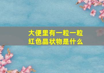 大便里有一粒一粒红色晶状物是什么