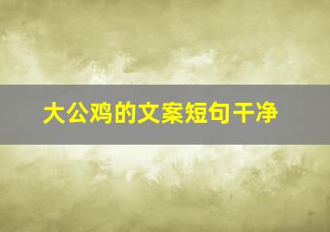 大公鸡的文案短句干净