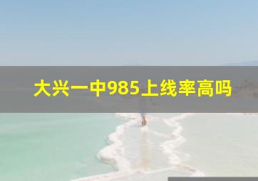 大兴一中985上线率高吗