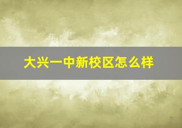 大兴一中新校区怎么样