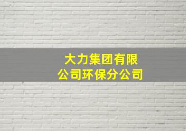 大力集团有限公司环保分公司