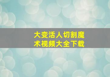 大变活人切割魔术视频大全下载