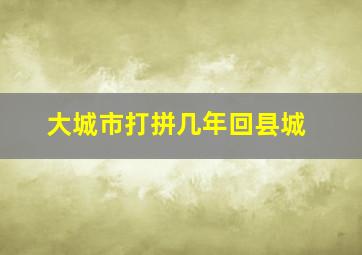 大城市打拼几年回县城