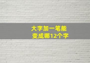 大字加一笔能变成哪12个字