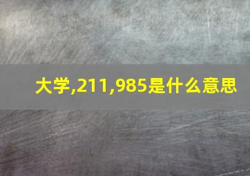 大学,211,985是什么意思