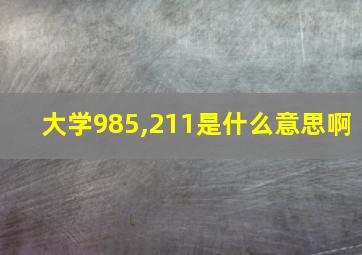 大学985,211是什么意思啊