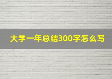 大学一年总结300字怎么写