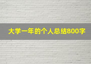 大学一年的个人总结800字