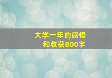 大学一年的感悟和收获800字