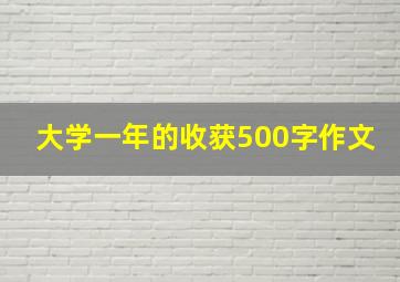 大学一年的收获500字作文