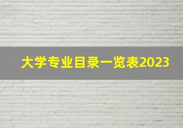 大学专业目录一览表2023