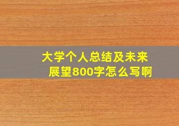 大学个人总结及未来展望800字怎么写啊