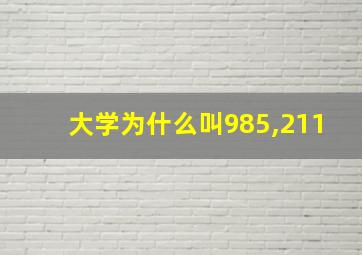 大学为什么叫985,211