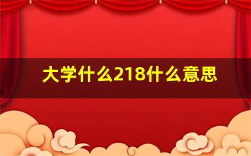 大学什么218什么意思