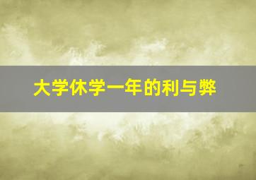 大学休学一年的利与弊