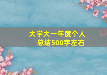 大学大一年度个人总结500字左右