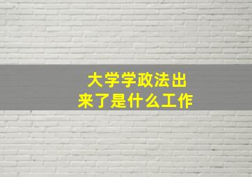 大学学政法出来了是什么工作