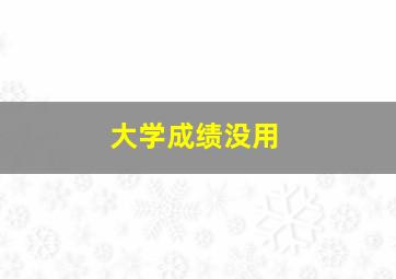 大学成绩没用