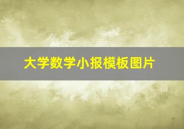 大学数学小报模板图片