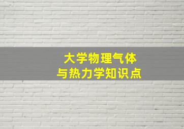 大学物理气体与热力学知识点