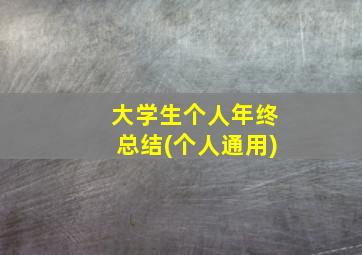 大学生个人年终总结(个人通用)