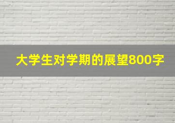 大学生对学期的展望800字