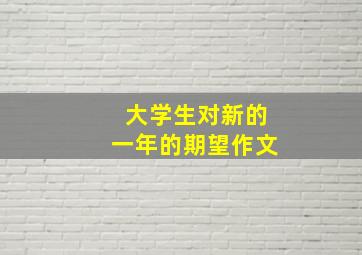 大学生对新的一年的期望作文