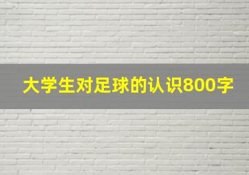 大学生对足球的认识800字