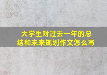 大学生对过去一年的总结和未来规划作文怎么写