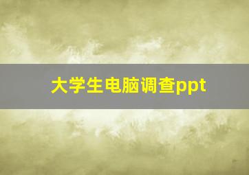 大学生电脑调查ppt