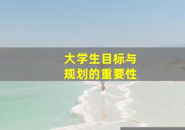 大学生目标与规划的重要性