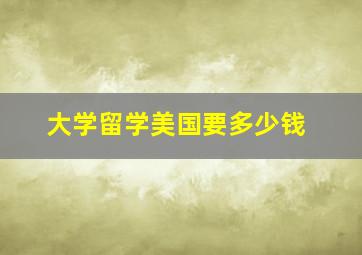 大学留学美国要多少钱