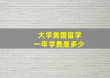 大学美国留学一年学费是多少