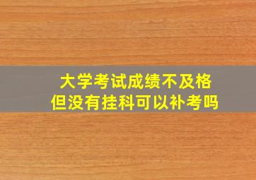 大学考试成绩不及格但没有挂科可以补考吗