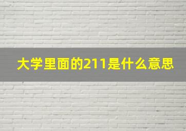 大学里面的211是什么意思