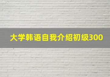 大学韩语自我介绍初级300