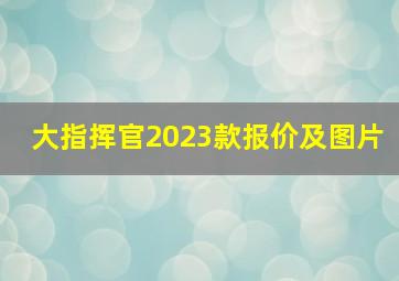 大指挥官2023款报价及图片