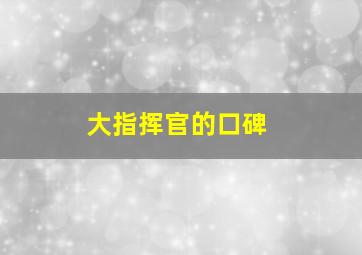 大指挥官的口碑