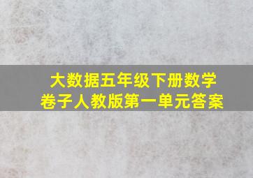 大数据五年级下册数学卷子人教版第一单元答案